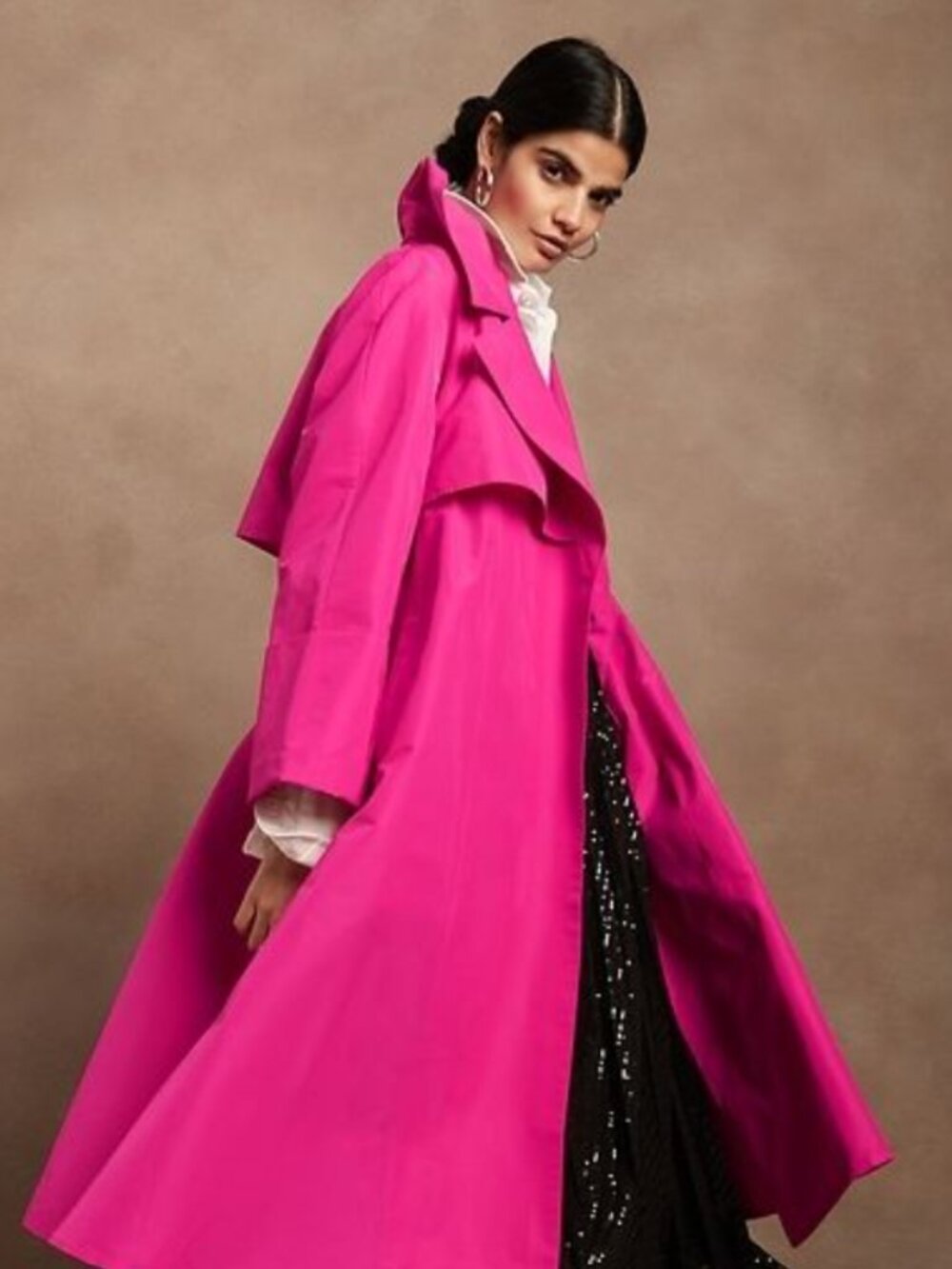 NWOT Banana Republic Oversized Opera Fuchsia Petite Coat